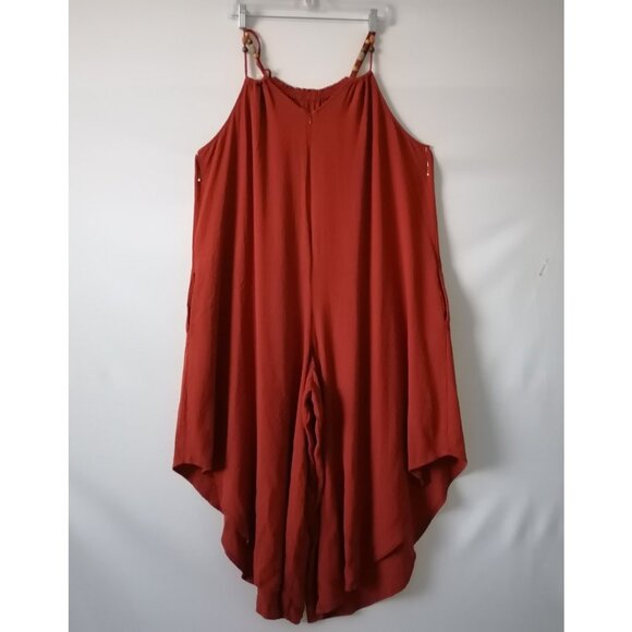 Est. 1946 Women's Red High Rise Sleeveless Flared Leg Romper Plus Size 22/24W - Picture 4 of 8